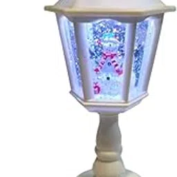 LED Winter Lantern Table Lamp, White, Color Changing with Glitter Snow Globe Effect, Battery or Direct Power Operation, Holiday Night Light Decor-picture-36