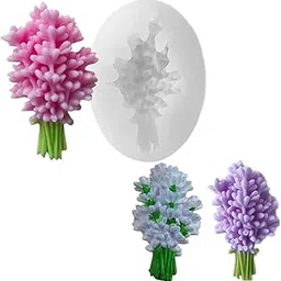 LEGACYCART 3D Lavender Bouquet Candle Mold, Plant Silicone Mold, Flower Resin Mold for Soap Soy Wax Epoxy DIY Handcraft Home Ornaments Car Air Freshener Decoration Birthday Gifts (Pack of 1)-picture-31