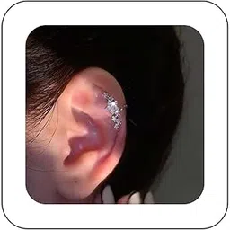 yheakne Vintage Rhinestone Star Ear Cuff Earrings Silver Cz Star Cuff Earrings Crystal Star Cartilage Cuff Earrings Crystal Star Cuff Wrap Earrings Non Piercing Clip On Earrings Jewelry for Women-picture-16