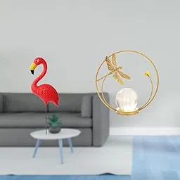 MERISHOPP Flamingo Crystal Garden Sculpture Figurine Ornament for Holiday Spring Yard Art Metal Desk Stand Indoor Outdoor Statue Accessories-picture-14