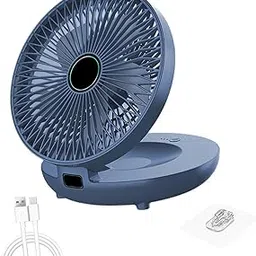 UJEAVETTE Kitchen Fan with 3 Levels Speed Silent Portable Small Fan for Kitchen Summer Blue USB Power-picture-11