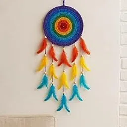 Thincamaxe 6 Inch Handmade Rainbow Dreamcatcher Wall Hanging with Colorful Feathers – Boho Home Décor, Bedroom, Living Room, Office Decoration – Positive Energy & Good Vibes-picture-15