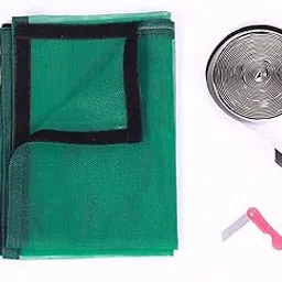 TAVASYA 200 GSM_Stitched_Ready to Install_Fiber Glass Mosquito Net for Windows_120 X 150 Cms_Green Color_with Self Adhesive Hook Tape and Cutter TE20-picture-59