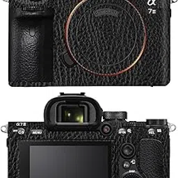 Capes India Camera Skin Cover Compatible with Sony A7 R3 / A73 / A7 M3 | Anti Scratch | Protective Film (Design - Black Leather)-picture-42