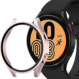 STRAPY Case Cover Compatible with Samsung Galaxy Watch 4 44mm Case Screen Protector, for Men and Women Full Protection Cover Soft TPU Bumper Frame Accessories (Rose Gold)-image-56