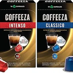 Coffeeza Flavoured Aluminium Coffee Capsules, Combo of Intenso and Classico (2 Packs, 20 Capsules)-picture-11