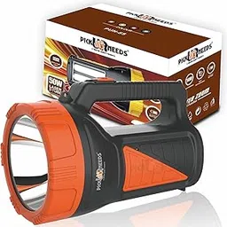 Pick Ur Needs Rechargeable Long Range Search Torch Light 50W with 2 Side Emergency Tube Light (Orange)-picture-11