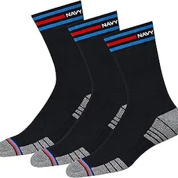 navysport Originals Sports Socks for Men Cushion Terry Cotton Crew Casual Sports Socks Men, Pack of 3, Free Size-picture-32