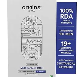 Origins Nutra Multivitamin for Men (18+) Boosts Energy and Metabolism, Immune Support, Cognitive Health, Muscle Function, Strengthens Bone and Joint Health GMP Certified Non-GMO 30 Softgels (ON1M002)-image-72