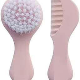 Lappu Newborn Baby Comb & Soft Brush Set Grooming Hair Care Products for Babies & Infants Baby Brush (-Pink)-picture-21