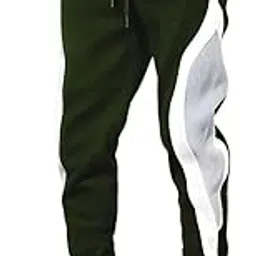 Men's Cotton Fleece Joggers | Tapered-Fit Track Pants/Lowers with Contrast Panels, Side Pockets & Rib Cuffs | Stylish Casual Trousers for Gym, Running & Lounge-picture-44