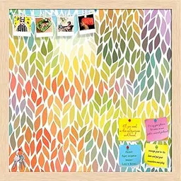 ArtzFolio Hand-Drawn Art | Bulletin Board Notice Pin Board | Vision Soft Board Combo with Thumb Push Pins & Sticky Notes | Natural Brown Frame | 24 x 24 inch (61 x 61 cms)-picture-20