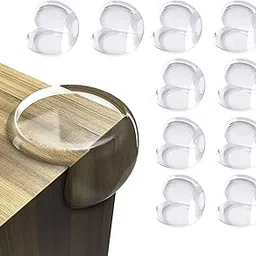 4 PCS Baby Corner Protector Transparent Soft Silicone Edge Guards for Furniture Round Corner Safety Cushions Adhesive for Table Desk Cabinet Child Protection for Kids 2 Piece (Round Safty Corner)-image-0