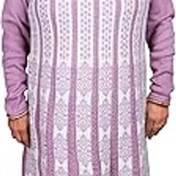 Women's Cotton Floral Print Sweater, Lavender and White Striped Pattern, Long Sleeves, Casual Ethnic Wear-picture-52