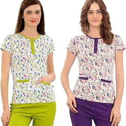 zebu Women's Printed Top (Medium) - Pack of 2-picture-36