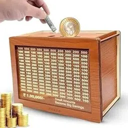 SHRAVAN Enterprise Money Saving Wooden Piggy Bank with Goal Chart | Savings Tracker Board | Home & Office Décor Style_244-image-15