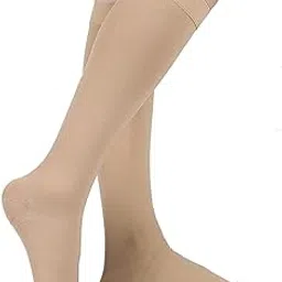 Open Toe Compression Socks, 20-30 mmHg Toeless Compression Stockings, Knee High Calf Compression Socks, Support Hose for Varicose Veins, Nursing & Maternity, Relief Shin Splints, Men & Wome, (1 Pair), Off White, 1-picture-21