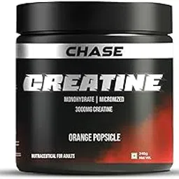 Chase Monohydrate Micronized Creatine Powder (240gm, 60 Servings) |4g per Scoop of Creatine Monohydrate | Pre/Post Workout Supplement for Muscle, Strength & Energy | Better Absorption- Orange Popsicle-picture-12