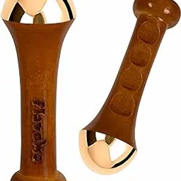 Flavoma Traditional Kansa Wand Massage Tool (4.5 cm Bronze) | Teak Wooden Handle With Small Bronze Metal Dome, Natural Brown | Massage for Back, Neck, Shoulders & Legs image 1