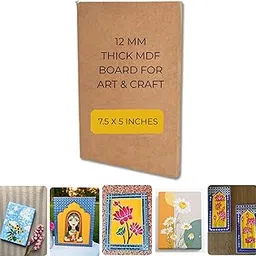 12 mm MDF Boards Cutouts for DIY Art & Crafts Wood MDF Sheets for Craft Work, Painting, Resin Art, Fluid Art, Decoupage, Mandala Art, Pyrography (1 Pc, 7.5X5 inches)-image-96