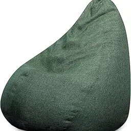 Style Homez ORGANIX Collection, Classic Bean Bag XXL Size Green Color in Organic Jute Fabric, Cover Only-image-19