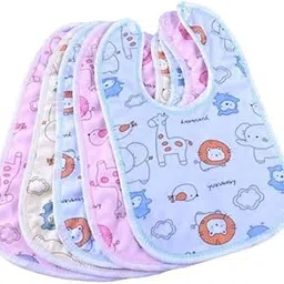 Mom's Pride Button Bibs Apron for Feeding and Drooling Cute Animated Print with Tich Button Double Layered Waterproof (Pack of 5) (Multicolor)-picture-48