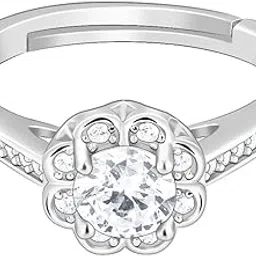 925 Silver Zircon Flower Blossom Ring, Adjustable | Gifts for Girlfriend, Gifts for Women and Girls | With Certificate of Authenticity and 925 Stamp | 6 Month Warranty*-image-49