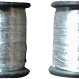 Metallic Zari Thread for Embroidery, Sewing and Jewellery Making, 0.1mm (Silver, 2 Pack)-image-0