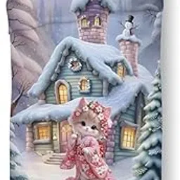 24x7 Home Store 7D Print Kids Comforter, Winter Wonderland Collection, All Season Comforter for Kids (Size 60 x 90 inch) (Blue Cat)-picture-29