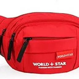 FKH Bags Large Pockets for Men or Women Handy Hiking Zip Pouch Money Style Travel Holder with Waist Bag Style Travel Pouch Passport Holder with Adjustable Strap Belt Bag (Red)-image-14