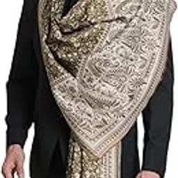weavers villa Men's Acro Wool Blended Shawl - Handloom Woven Kani Pattern - Stoles for Men - Gents Shawls - Soft & Warm Wrap - Ideal for Winter - Size 100cm x 200cm-picture-30