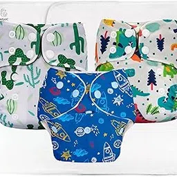 MOMSARC Cotton Cloth Langot |Leak-Proof Reusable Baby Cloth Diapers with 4-Layer Absorbent Pad | Adjustable & Washable Nappies for 0-3 Years | Soft Cotton Diapers | (Multicolur,Pack of 3)-picture-23