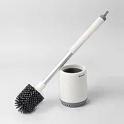 IMUU Toilet Brush and Holder Modern Design, Silicone Toilet Brush Sets, Long Handled Toilet Cleaner Brush, Bathroom Toilet Brush Holder Set, FreeStanding or Wall Mounted for Bathroom Toilet-picture-23
