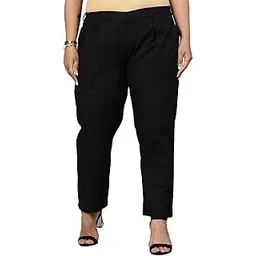 cotrel Plus Size Women Pure Cotton Straight FIT Casual Trouser Pant-picture-40
