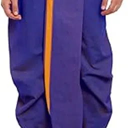 Men's Ethnic Pure Cotton Readymade Dhoti With Golden Lace in Front for Special Occasions Wedding Puja Festival Comfortable Dhoti Free size-image-1
