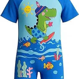 Morex One-Piece Printed Swimsuit for Boys & Girls | Quick Dry, Poly Spandex Beachwear with UV Protection - Soft & Stretchable Swimming Costume Wear with Smooth Zipper Closure for Kids-picture-11