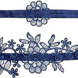 shopora 2Pcs Wedding Garters For Bride Leg Rings Handmade For Stage Prom Dance Navy Blue | Womens Clothing | Intimates & Sleep | Garter Belts-picture-56