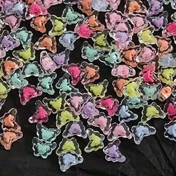 Transparent Acrylic Butterfly Beads, 50 Pieces, Mixed Colours, Glossy Finish, for DIY Jewellery and Crafts-picture-17