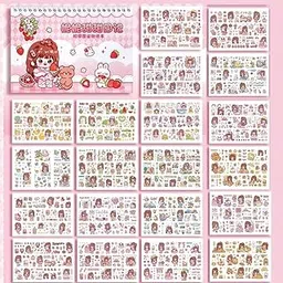 Cute Princess Sticker Book, 1000 Pieces, Kawaii Cartoon Style, Waterproof PET Material, Multicolor Assorted Shapes for Scrapbooking and Journaling-picture-27