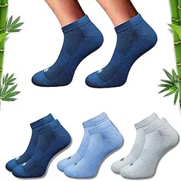 ecosync Premium Bamboo Unisex Socks - Low Cut (Set of 3: Navy + Sky Blue + Light Grey) | 88% Bamboo Fabric, Anti-Bacterial, Breathable, Soft, Seamless Design.-picture-29