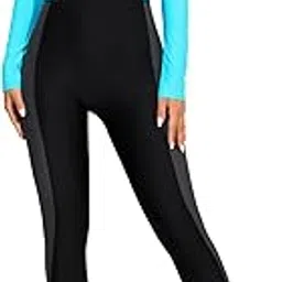 alltoke Women's One Piece Zip Front Rash Guard Swimsuit Full Body Long Sleeve Long Pants Built in Bra UPF 50+ Surf Swimwear-picture-41