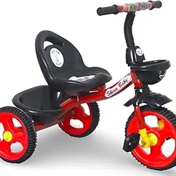 EVOSHINE Kids Rambo Toy Tricycle for 2-5 Years | Heavy Duty Metal Body | Dual Storage Basket Trike | Pedal Trike for Boys & Girls | Safe & Durable Design | Indoor & Outdoor Toy Tricycle (Red) image 1