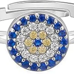 giva 925 Silver Classic Blue Ring, Adjustable | Gifts for Women and Girls | With Certificate of Authenticity and 925 Stamp | 6 Months Warranty-picture-21