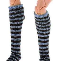 Fashion My Day 1:6 Fashion Striped Knit Socks Stockings for 28-30cm Female Doll Blue | Modern | Clothes & Accessories | Dolls-picture-13