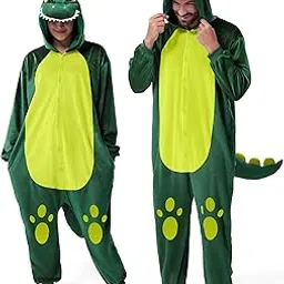 spooktacular creations Unisex Adult Pajama Plush Onesie One Piece Dinosaur Animal Costume-picture-10
