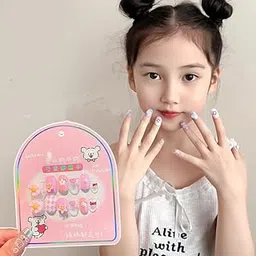 DORMITORRY Reusable Artificial Fake Nail Set | Lightweight & Long Lasting | Easy To Use | Quick Fix For Festivals & Special Occasions | Cute Cartoon Fake Nails with Jelly Glue | 12 Pcs | Multicolor.-picture-15