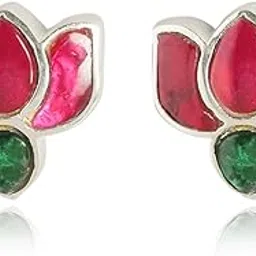 unniyarcha 92.5 Silver Kundan Lotus Stud Earrings for Women Pure Silver 925, Sterling Silver Jewellery with Certificate of Authenticity & 925 Earrings for Women Silver-picture-27