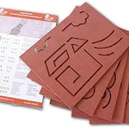 Taali Hastakshar - Handwriting Improvement Stencils - Set of 6 | Premium Educational Wooden Learning Tool For Kids | Letter Formation |Ideal for Toddlers and Preschoolers | Montessori Letters Stencils image 1