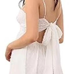 holy women White Swiss Dot Mini Dress for Women-picture-48