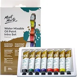 Mont Marte Water Mixable Oil Paint Set - 18ml, 8 Pieces (Multicolor)-image-44